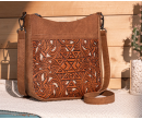 TW Pattern Tooled Collection Crossbody Bag - Coffee