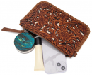 TW Collection - Leather Floral Tooled Collection Clutch - Brown