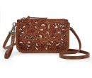 TW Collection - Leather Floral Tooled Collection Clutch - Brown