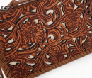 TW Collection - Leather Floral Tooled Collection Clutch - Brown