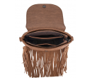 TW Collection Genuine Hair-On Cowhide Tooled Fringe Crossbody Bag -  Brown