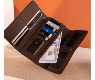 TW Collection Floral Tooled Wallet - Coffee