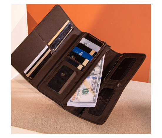 TW Collection Floral Tooled Wallet - Coffee