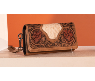 copy of TW Collection Floral Tooled Wallet - Coffee