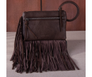 TW Collection Genuine Hair-On Cowhide Ring Handle Bag - Chocolate