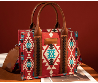 TW CollectionSmall Tote/Crossbody and Card Case Set 2Pc- Burgundy -Red