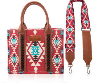 TW CollectionSmall Tote/Crossbody and Card Case Set 2Pc- Burgundy -Red