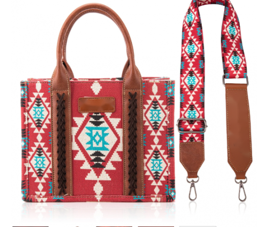 TW CollectionSmall Tote/Crossbody and Card Case Set 2Pc- Burgundy -Red