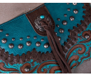 TW Collection Embroidered Scroll Collection Clutch - Turquoise