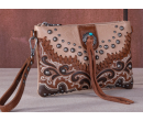 TW Collection Embroidered Scroll Collection Clutch - Brown