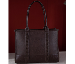 Croc Concealed Carry Wide Tote - Coffee