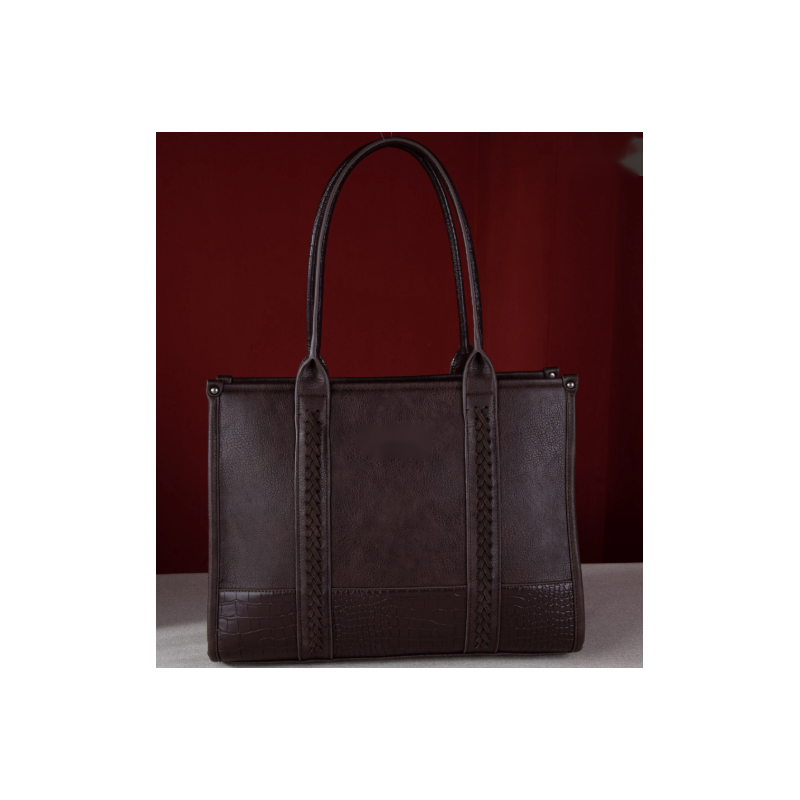Croc Concealed Carry Wide Tote - Coffee