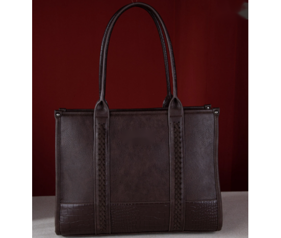 Croc Concealed Carry Wide Tote - Coffee