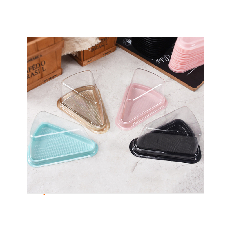 Plastic Cake Slice Containers with Lids, Individual Cheesecake Boxes, Triangle