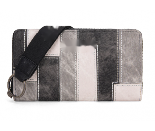Denim Patchwork Wallet - Black &White