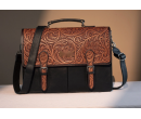 Leather Western Vintage  Fern Tooled Briefcase