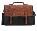 Leather Western Vintage  Fern Tooled Briefcase