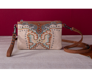 Embroidered Collection Clutch/Crossbody - White