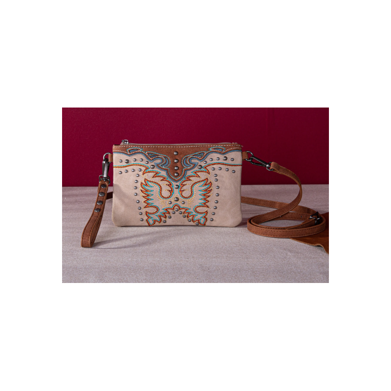 Embroidered Collection Clutch/Crossbody - White