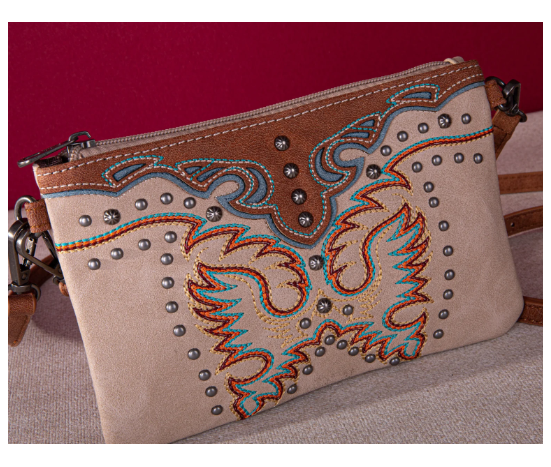 Embroidered Collection Clutch/Crossbody - White