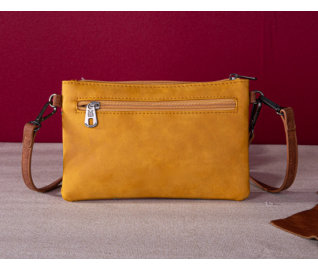 Embroidered Collection Clutch/Crossbody - Yellow