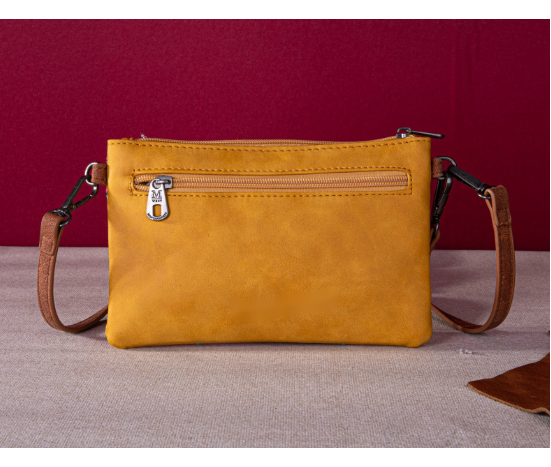 Embroidered Collection Clutch/Crossbody - Yellow