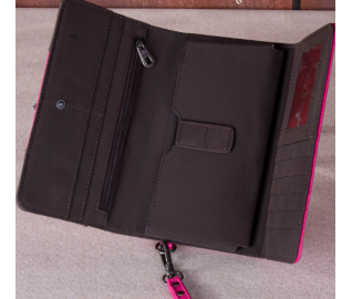 Embroidered Booming Buckle Collection Wallet - Floral Pink