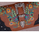 Embroidered Booming Buckle Collection Wallet - Turquoise Blue