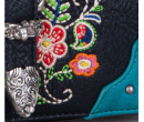 Embroidered Booming Buckle Collection Wallet - Turquoise Blue