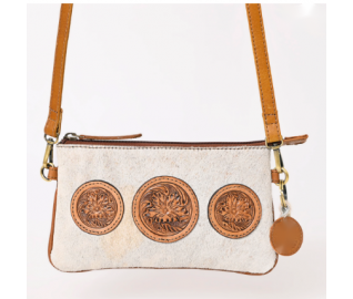 Hair-On Cowhide Collection Clutch - White
