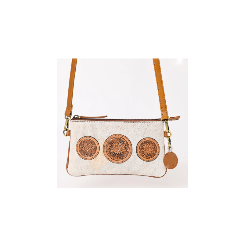 Hair-On Cowhide Collection Clutch - White