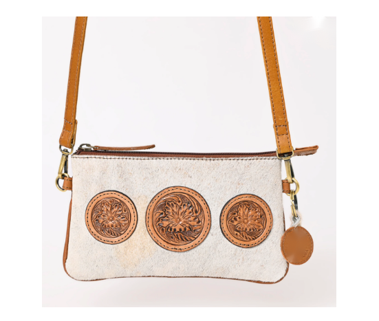 Hair-On Cowhide Collection Clutch - White
