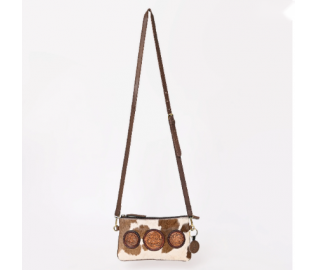 Hair-On Cowhide Collection Clutch - Brown & White