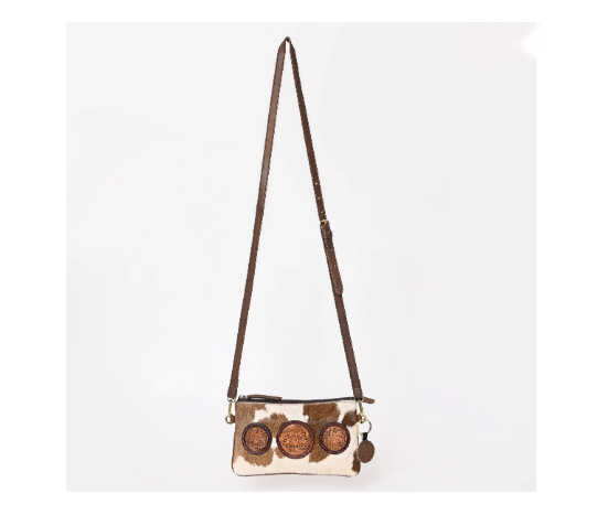 Hair-On Cowhide Collection Clutch - Brown & White
