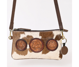 Hair-On Cowhide Collection Clutch - Brown & White