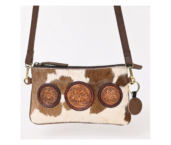 Hair-On Cowhide Collection Clutch - Brown & White