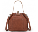 Cowhide Drawstring Hobo - Coffee