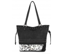 TW Collection Hair-On Cowhide Concealed Carry Tote White&Black