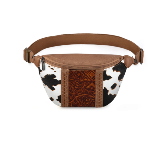 Western Tooled Collection Fanny Pack - Cow