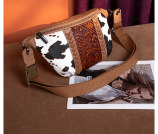 Western Tooled Collection Fanny Pack - Cow