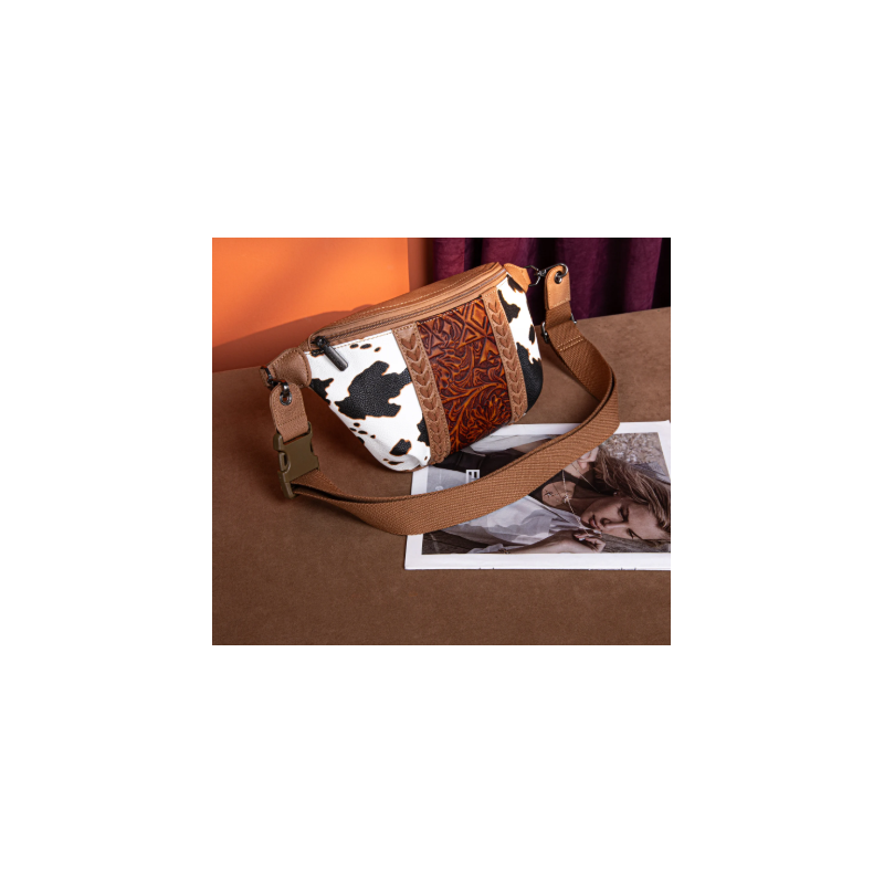 Western Tooled Collection Fanny Pack - Cow