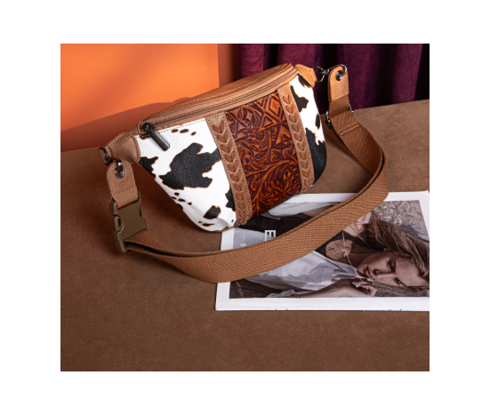 Western Tooled Collection Fanny Pack - Cow