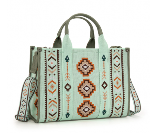 Dual Arrows Diamond Pattern Large Crossbody - Grass Green