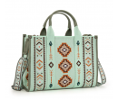 Dual Arrows Diamond Pattern Large Crossbody - Grass Green