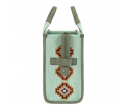 Dual Arrows Diamond Pattern Large Crossbody - Grass Green