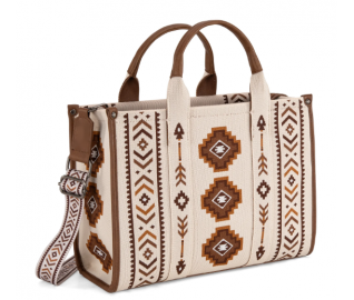 Dual Arrows Diamond Pattern Large Crossbody - Beige