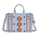 Dual Arrows Diamond Pattern Large Crossbody - Blue