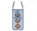 Dual Arrows Diamond Pattern Large Crossbody - Blue