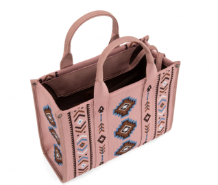 Dual Arrows Diamond Pattern Large Crossbody - Pink