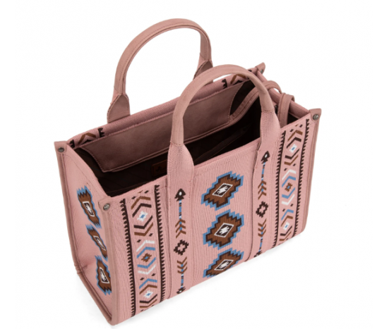 Dual Arrows Diamond Pattern Large Crossbody - Pink